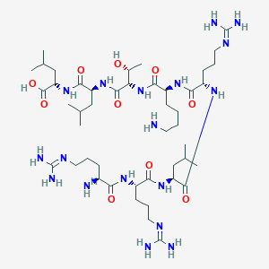 molecular formula C46H90N18O10 B12538300 N~5~-(Diaminomethylidene)-L-ornithyl-N~5~-(diaminomethylidene)-L-ornithyl-L-leucyl-N~5~-(diaminomethylidene)-L-ornithyl-L-lysyl-L-threonyl-L-leucyl-L-leucine CAS No. 727381-32-0