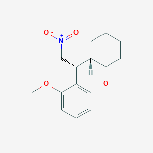 molecular formula C15H19NO4 B12538340 Cyclohexanone, 2-[(1R)-1-(2-methoxyphenyl)-2-nitroethyl]-, (2S)- CAS No. 748788-67-2