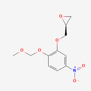 molecular formula C11H13NO6 B12538376 Oxirane, [[2-(methoxymethoxy)-5-nitrophenoxy]methyl]-, (2S)- CAS No. 832102-15-5
