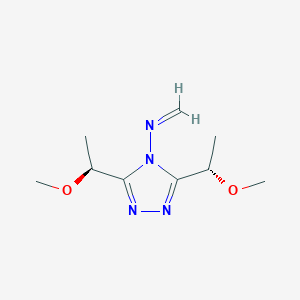 molecular formula C9H16N4O2 B12538424 N-{3,5-Bis[(1S)-1-methoxyethyl]-4H-1,2,4-triazol-4-yl}methanimine CAS No. 652538-53-9
