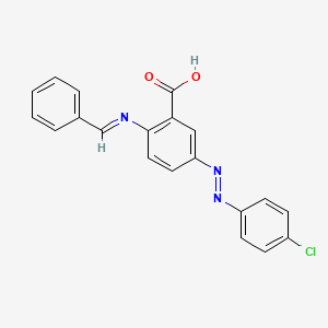 molecular formula C20H14ClN3O2 B12538441 2-[(E)-Benzylideneamino]-5-[(E)-(4-chlorophenyl)diazenyl]benzoic acid CAS No. 654649-17-9