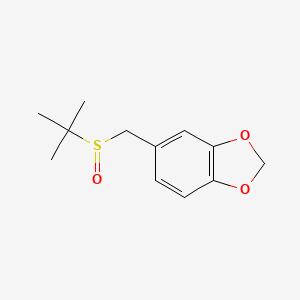 molecular formula C12H16O3S B12538489 1,3-Benzodioxole, 5-[[(1,1-dimethylethyl)sulfinyl]methyl]- CAS No. 676123-23-2