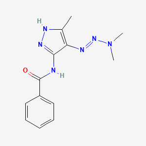 molecular formula C13H16N6O B12538682 N-[4-(3,3-Dimethyltriazan-1-ylidene)-5-methyl-4H-pyrazol-3-yl]benzamide CAS No. 690634-82-3