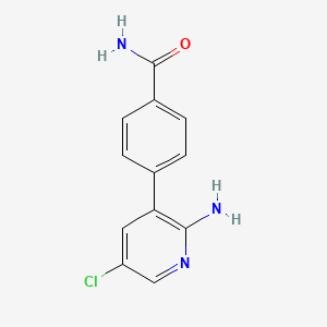 molecular formula C12H10ClN3O B12538717 4-(2-Amino-5-chloropyridin-3-yl)benzamide CAS No. 870807-13-9