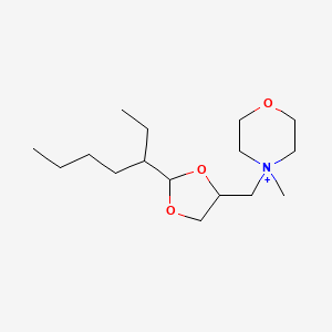 molecular formula C16H32NO3+ B1253877 4-[(2-Heptan-3-yl-1,3-dioxolan-4-yl)methyl]-4-methylmorpholin-4-ium 