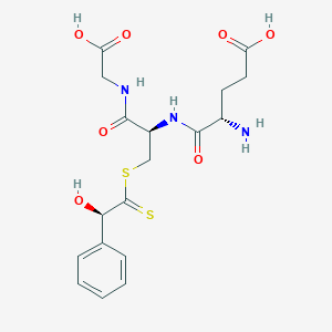 molecular formula C18H23N3O7S2 B125388 S-D-Dithiomandeloylglutathione CAS No. 140234-19-1
