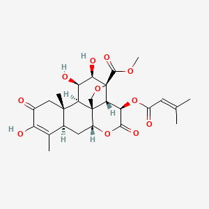 molecular formula C26H32O11 B1253903 methyl (1R,2S,3R,6R,8R,13S,14R,15R,16R,17S)-10,15,16-trihydroxy-9,13-dimethyl-3-(3-methylbut-2-enoyloxy)-4,11-dioxo-5,18-dioxapentacyclo[12.5.0.01,6.02,17.08,13]nonadec-9-ene-17-carboxylate 