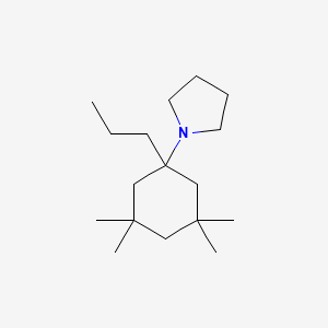 molecular formula C17H33N B12539049 Pyrrolidine, 1-(3,3,5,5-tetramethyl-1-propylcyclohexyl)- CAS No. 685088-26-0