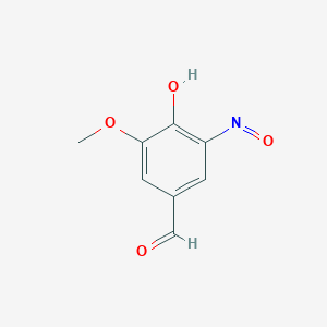 molecular formula C8H7NO4 B12539096 4-Hydroxy-3-methoxy-5-nitrosobenzaldehyde CAS No. 863546-29-6