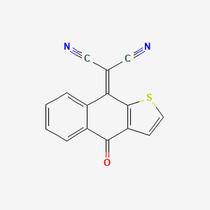 molecular formula C15H6N2OS B12539180 Propanedinitrile, (4-oxonaphtho[2,3-b]thien-9(4H)-ylidene)- CAS No. 143034-08-6