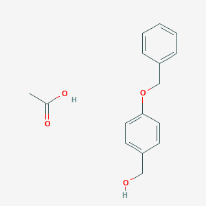 molecular formula C16H18O4 B12539286 Acetic acid;(4-phenylmethoxyphenyl)methanol CAS No. 142800-66-6