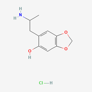 molecular formula C10H14ClNO3 B12539384 6-(2-Aminopropyl)-1,3-benzodioxol-5-ol;hydrochloride CAS No. 866090-47-3