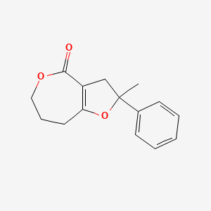 molecular formula C15H16O3 B12539385 Furo[3,2-c]oxepin-4(2H)-one, 3,6,7,8-tetrahydro-2-methyl-2-phenyl- CAS No. 835613-66-6