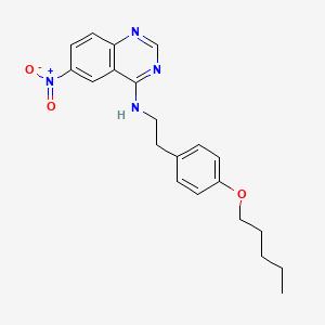 molecular formula C21H24N4O3 B12539469 6-Nitro-N-[2-[4-(pentyloxy)phenyl]ethyl]-4-quinazolinamine CAS No. 663597-19-1