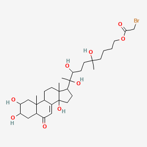 molecular formula C32H51BrO9 B1253953 [5,8,9-trihydroxy-5-methyl-9-(2,3,14-trihydroxy-10,13-dimethyl-6-oxo-2,3,4,5,9,11,12,15,16,17-decahydro-1H-cyclopenta[a]phenanthren-17-yl)decyl] 2-bromoacetate 