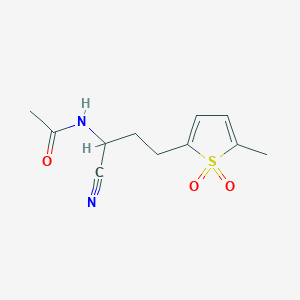 molecular formula C11H14N2O3S B12539629 N-[1-Cyano-3-(5-methyl-1,1-dioxo-1H-1lambda~6~-thiophen-2-yl)propyl]acetamide CAS No. 680595-37-3