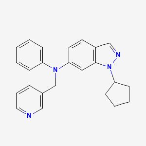 molecular formula C24H24N4 B12539676 1H-Indazol-6-amine, 1-cyclopentyl-N-phenyl-N-(3-pyridinylmethyl)- CAS No. 652159-12-1