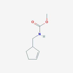 molecular formula C8H13NO2 B12539744 Carbamic acid, (2-cyclopenten-1-ylmethyl)-, methyl ester CAS No. 142819-51-0