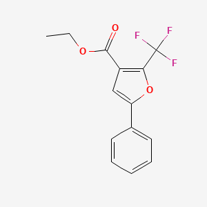 molecular formula C14H11F3O3 B12539808 Ethyl 5-phenyl-2-(trifluoromethyl)furan-3-carboxylate CAS No. 672930-51-7