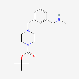 molecular formula C18H29N3O2 B12539864 Tert-butyl 4-{3-[(methylamino)methyl]benzyl}tetrahydro-1(2H)-pyrazinecarboxylate CAS No. 852180-48-4