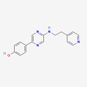 molecular formula C17H16N4O B12539866 Phenol, 4-[5-[[2-(4-pyridinyl)ethyl]amino]pyrazinyl]- CAS No. 821783-80-6