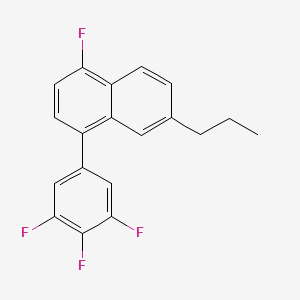 molecular formula C19H14F4 B12539918 Naphthalene, 1-fluoro-6-propyl-4-(3,4,5-trifluorophenyl)- CAS No. 663176-31-6