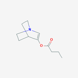 molecular formula C11H17NO2 B12539931 Butanoic acid, 1-azabicyclo[2.2.2]oct-2-en-3-yl ester CAS No. 669000-48-0
