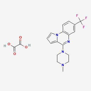 molecular formula C19H19F3N4O4 B1253996 4-(4-methylpiperazin-1-yl)-7-(trifluoromethyl)pyrrolo[1,2-a]quinoxaline;oxalic acid CAS No. 121741-03-5