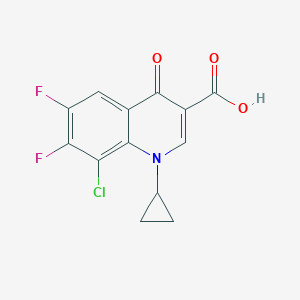 molecular formula C13H8ClF2NO3 B125400 8-Chloro-1-cyclopropyl-6,7-difluoro-4-oxo-1,4-dihydroquinoline-3-carboxylic acid CAS No. 101987-89-7