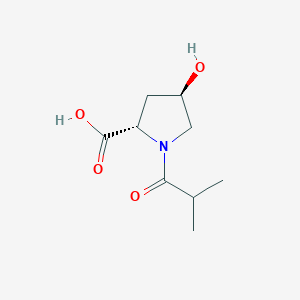 molecular formula C9H15NO4 B12540014 L-Proline, 4-hydroxy-1-(2-methyl-1-oxopropyl)-, (4R)- CAS No. 686774-19-6