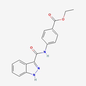 molecular formula C17H15N3O3 B12540061 Ethyl 4-[(1H-indazole-3-carbonyl)amino]benzoate CAS No. 677701-73-4