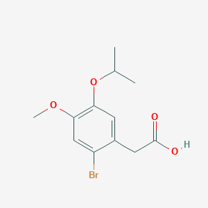 molecular formula C12H15BrO4 B12540106 Benzeneacetic acid, 2-bromo-4-methoxy-5-(1-methylethoxy)- CAS No. 655234-88-1