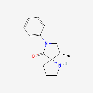 molecular formula C14H18N2O B12540199 1,7-Diazaspiro[4.4]nonan-6-one,9-methyl-7-phenyl-,(5S,9S)- 