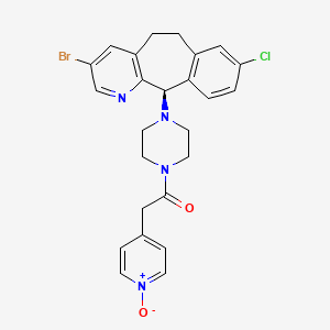 molecular formula C25H24BrClN4O2 B1254023 Piperazine, 1-(3-bromo-8-chloro-6,11-dihydro-5H-benzo(5,6)cyclohepta(1,2-b)pyridin-11-yl)-4-((1-oxido-4-pyridinyl)acetyl)-, (S)- CAS No. 193276-01-6