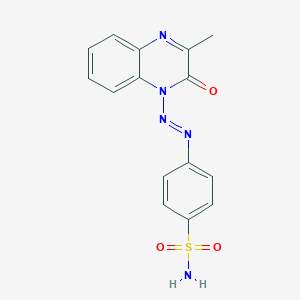 molecular formula C15H13N5O3S B12540255 4-[(E)-(3-Methyl-2-oxoquinoxalin-1(2H)-yl)diazenyl]benzene-1-sulfonamide CAS No. 142181-10-0