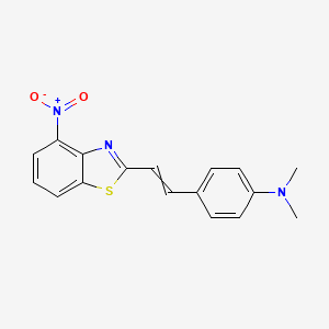 molecular formula C17H15N3O2S B12540379 N,N-Dimethyl-4-[2-(4-nitro-1,3-benzothiazol-2-yl)ethenyl]aniline CAS No. 688328-55-4