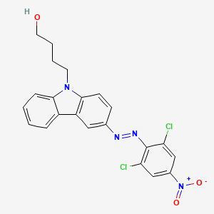 molecular formula C22H18Cl2N4O3 B12540409 4-{3-[(E)-(2,6-Dichloro-4-nitrophenyl)diazenyl]-9H-carbazol-9-yl}butan-1-ol CAS No. 666173-98-4
