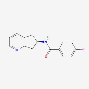 molecular formula C15H13FN2O B12540543 N-[(6R)-6,7-Dihydro-5H-cyclopenta[b]pyridin-6-yl]-4-fluorobenzamide CAS No. 654675-40-8