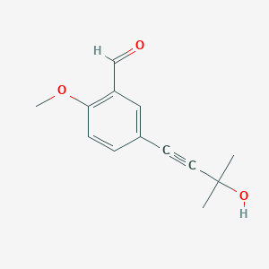 molecular formula C13H14O3 B12540583 5-(3-Hydroxy-3-methylbut-1-yn-1-yl)-2-methoxybenzaldehyde CAS No. 142706-51-2