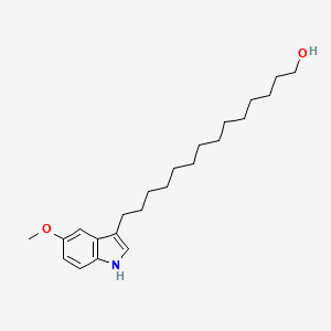 molecular formula C23H37NO2 B12540693 1H-Indole-3-tetradecanol, 5-methoxy- CAS No. 651331-32-7