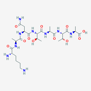 molecular formula C27H49N9O11 B12540763 L-Lysyl-L-alanyl-L-asparaginyl-L-threonyl-L-alanyl-L-threonyl-L-alanine CAS No. 863033-47-0