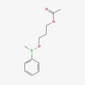 molecular formula C12H17BO3 B12540807 3-{[Methyl(phenyl)boranyl]oxy}propyl acetate CAS No. 142270-70-0