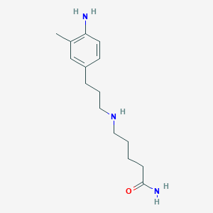 molecular formula C15H25N3O B12540819 5-{[3-(4-Amino-3-methylphenyl)propyl]amino}pentanamide CAS No. 142155-75-7