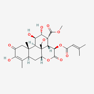 molecular formula C26H32O11 B1254084 Methyl (1R,2S,3R,6R,8R,13S,14R,15R,16S,17R)-10,15,16-trihydroxy-9,13-dimethyl-3-(3-methylbut-2-enoyloxy)-4,11-dioxo-5,18-dioxapentacyclo[12.5.0.01,6.02,17.08,13]nonadec-9-ene-17-carboxylate 