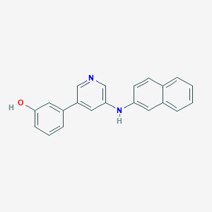 molecular formula C21H16N2O B12540849 Phenol, 3-[5-(2-naphthalenylamino)-3-pyridinyl]- CAS No. 821784-42-3