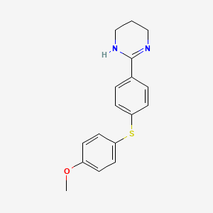 molecular formula C17H18N2OS B12540863 Pyrimidine, 1,4,5,6-tetrahydro-2-[4-[(4-methoxyphenyl)thio]phenyl]- CAS No. 677343-17-8