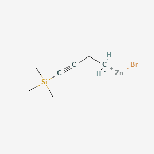 molecular formula C7H13BrSiZn B12540872 Zinc, bromo[4-(trimethylsilyl)-3-butynyl]- CAS No. 142021-34-9