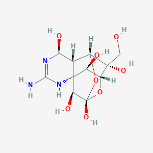 molecular formula C11H17N3O8 B1254102 (1R,5S,6S,7R,9S,11R,12R,13S,14S)-3-amino-14-(hydroxymethyl)-8,10-dioxa-2,4-diazatetracyclo[7.3.1.17,11.01,6]tetradec-3-ene-5,9,12,13,14-pentol 