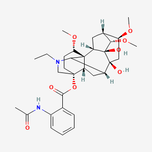 molecular formula C32H44N2O8 B1254109 [(1S,2S,3S,4S,5R,6S,8S,9R,13R,16S,17S)-11-ethyl-3,8-dihydroxy-4,6,16-trimethoxy-11-azahexacyclo[7.7.2.12,5.01,10.03,8.013,17]nonadecan-13-yl] 2-acetamidobenzoate 