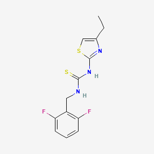 molecular formula C13H13F2N3S2 B12541196 N-[(2,6-Difluorophenyl)methyl]-N'-(4-ethyl-1,3-thiazol-2-yl)thiourea CAS No. 835629-64-6